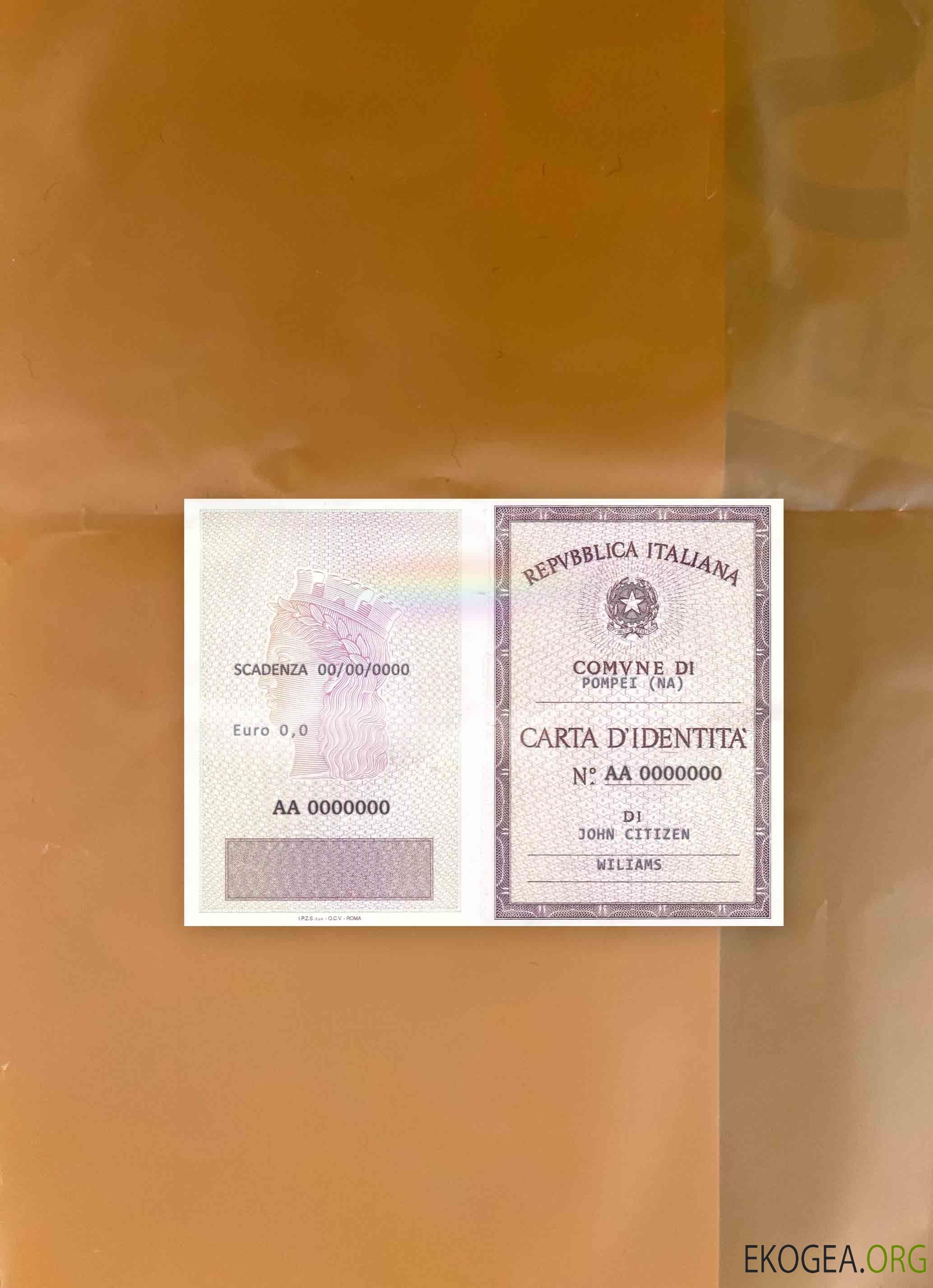 Carte d'identité italienne (La Carta D'Identita' Italiana) photolook AVANT